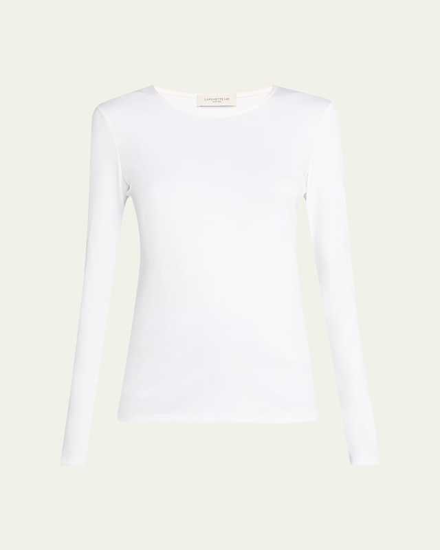Scoop-Neck Stretch Cotton T-Shirt